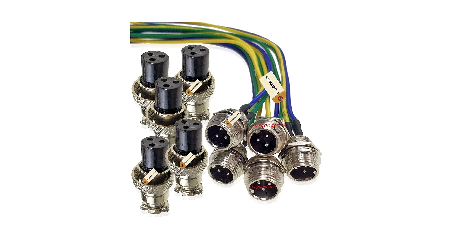 Amazon.com: Lsgoodcare 5Pcs GX16-3pin Male Aviation
